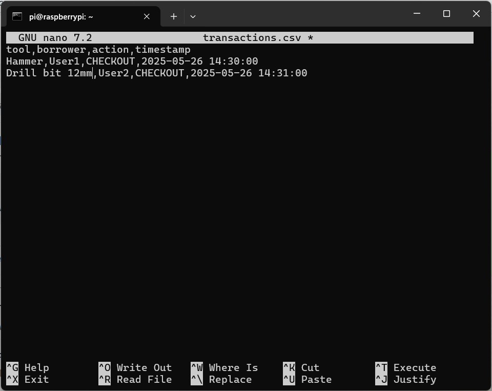 Transactions on CSV